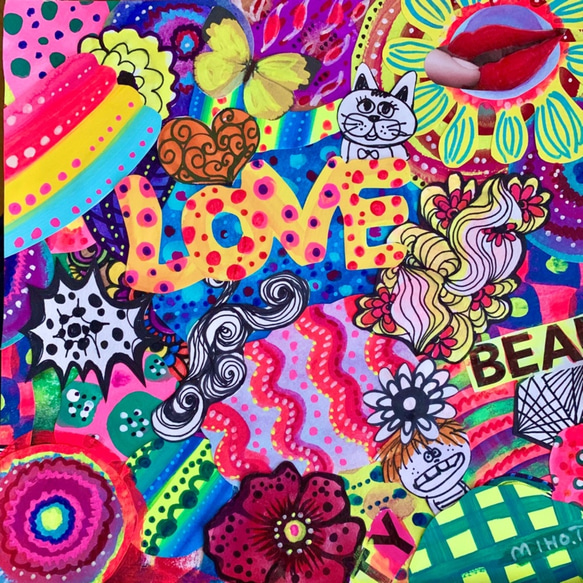 手描き絵✴︎コラージュ原画#16 Hello!未来と今! イラスト TAO 手描き絵✴︎コラージュ原画#16 Hello!未来と今! イラスト TAO