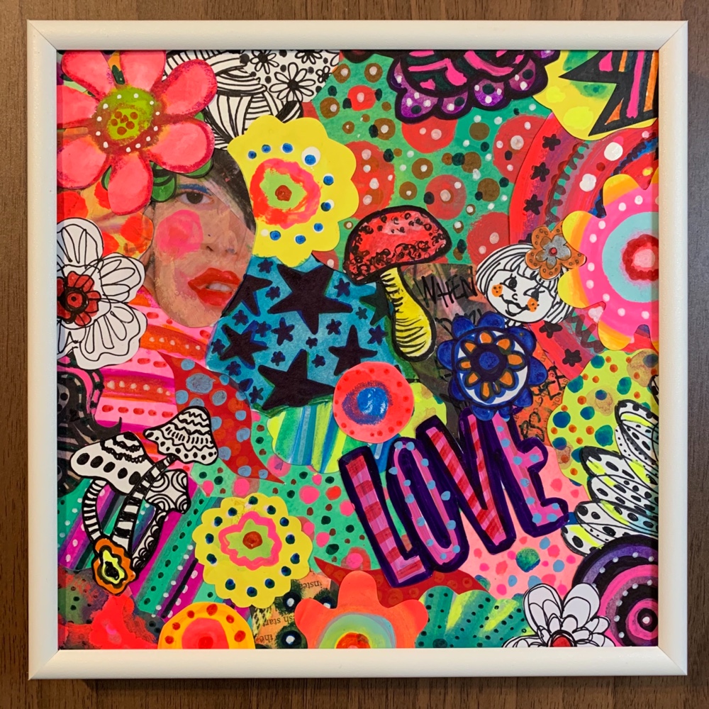 手描き絵✴︎コラージュ原画#19 happy&LOVE