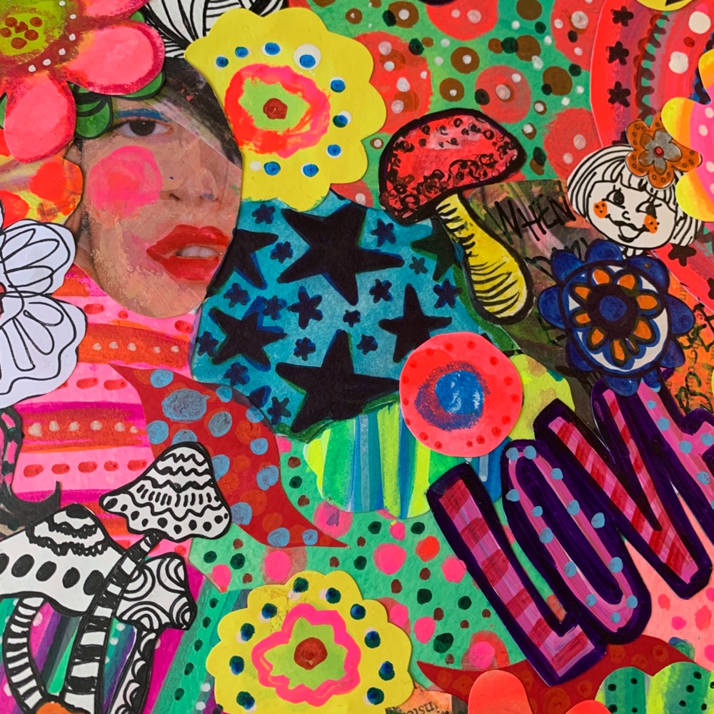 手描き絵✴︎コラージュ原画#19 happy&LOVE