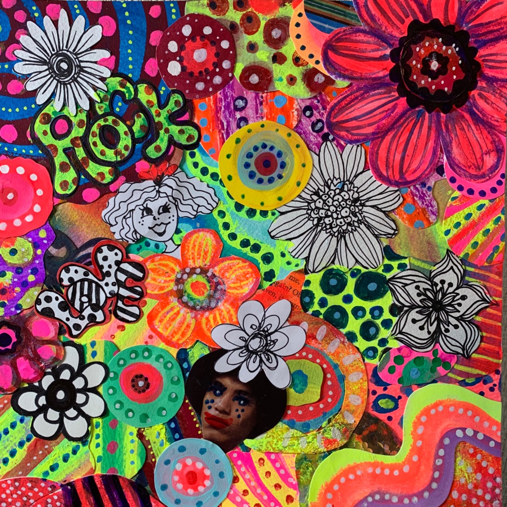 手描き絵✴︎コラージュ原画#20 Rock & LOVE♩