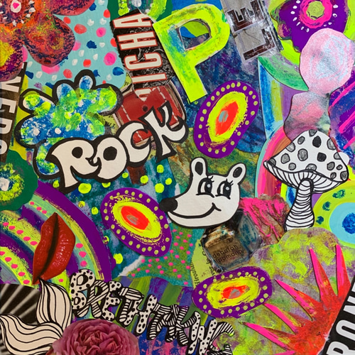 抽象画 モダンポップアート オリジナル ラージ ウーマン