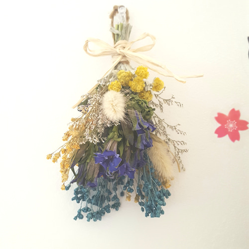 秋のリンドウ。ブーケスワッグ☆ドライフラワー2個セット ドライ