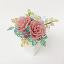 ビーズフラワー バラ ピンク アートフラワー pocre 通販