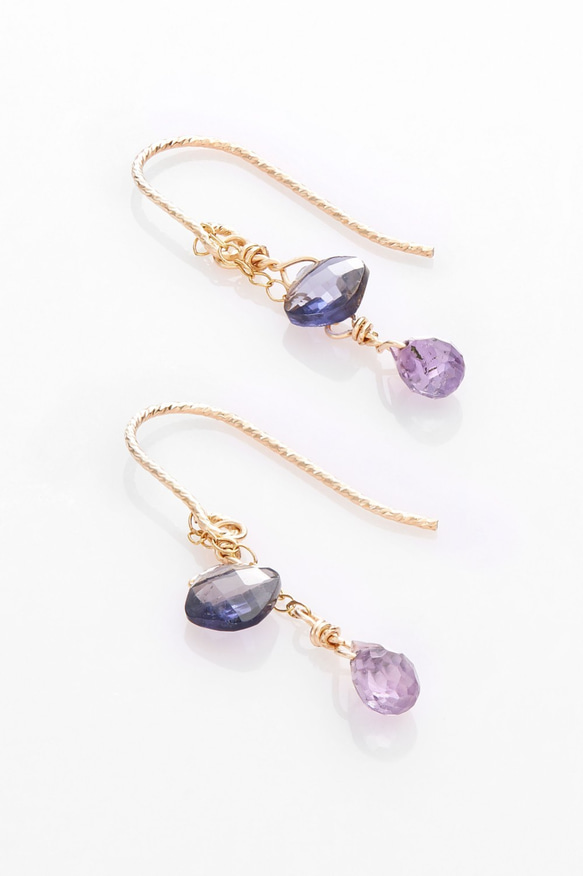 Crystal Series-Elegant Afternoon Tea-Cordierite Amethyst 14k gfイ 1枚目の画像