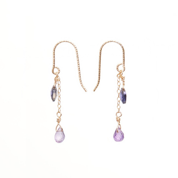 Crystal Series-Elegant Afternoon Tea-Cordierite Amethyst 14k gfイ 3枚目の画像