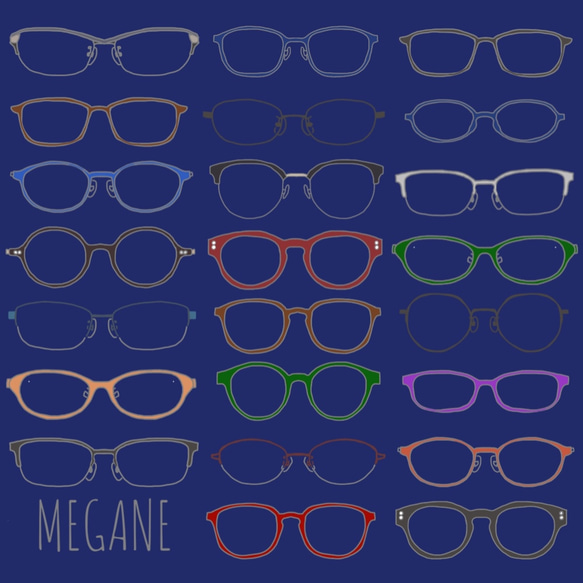 メガネ好きにはたまらない【MEGAメガネ】ネイビー　 スマホケース　iphone android ほぼ全機種対応 4枚目の画像