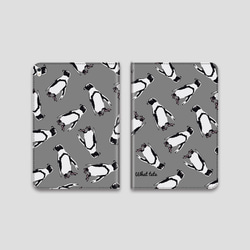 【ペンギンレボリューション】 グレー　 手帳型タブレットケース　ipad andoroid　対応機種あり 1枚目の画像