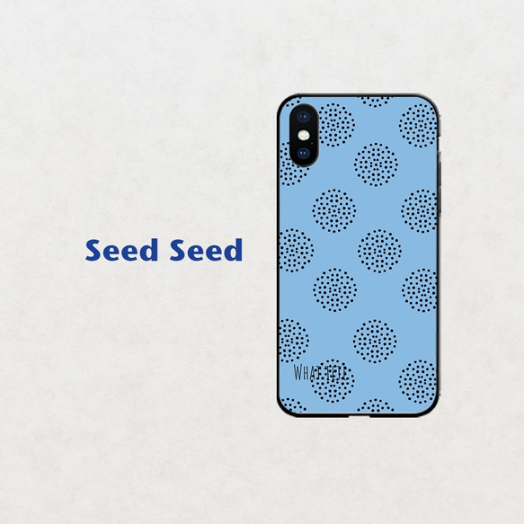 【Seedシード】 ブルー　スマホケース　iphone android ほぼ全機種対応 1枚目の画像
