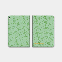 【豚と真珠】グラスグリーン　 手帳型タブレットケース　ipad andoroid　対応機種あり 1枚目の画像