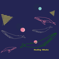 【Healing Whales】ネイビー  iphone android ほぼ全機種対応 4枚目の画像