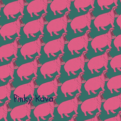 【Pinky Kava】カバ千鳥　エメラルドグリーン  手帳型スマホケース　iphone android ほぼ全機種対応 6枚目の画像
