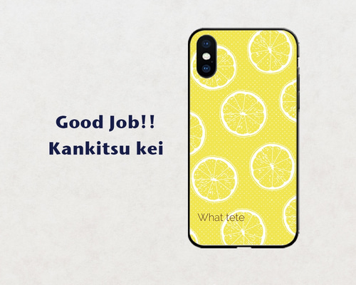 アップルレモン⭐︎ グッジョブ！柑橘系】レモン スマホケースiphone android ほぼ全
