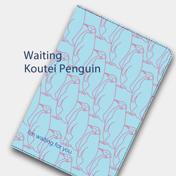 【待つ！皇帝ペンギン】水色　手帳型タブレットケース　ipad andoroid　対応機種あり 2枚目の画像