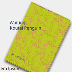 【待つ！皇帝ペンギン】イエローグリーン　手帳型タブレットケース　ipad andoroid　対応機種あり 2枚目の画像