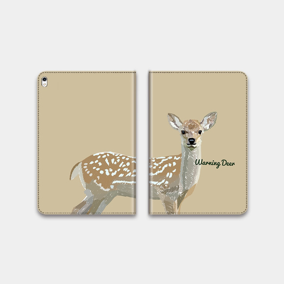 【可愛い鹿にご用心！】ヘーゼルナッツ　手帳型タブレットケース　ipad andoroid　対応機種あり 1枚目の画像