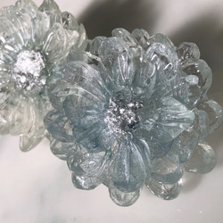 氷のお花　イヤリング/ピアス　アイスブルー 5枚目の画像