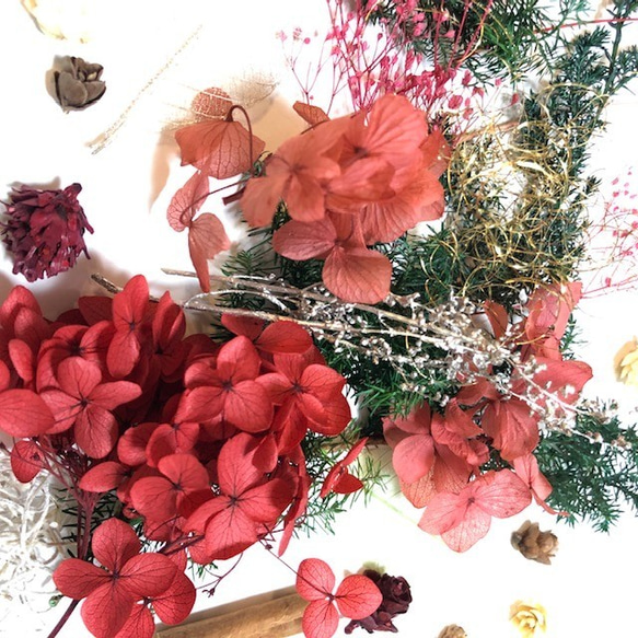 花材セット　クリスマス　レッド　ハーバリウム　　１５種類 2枚目の画像