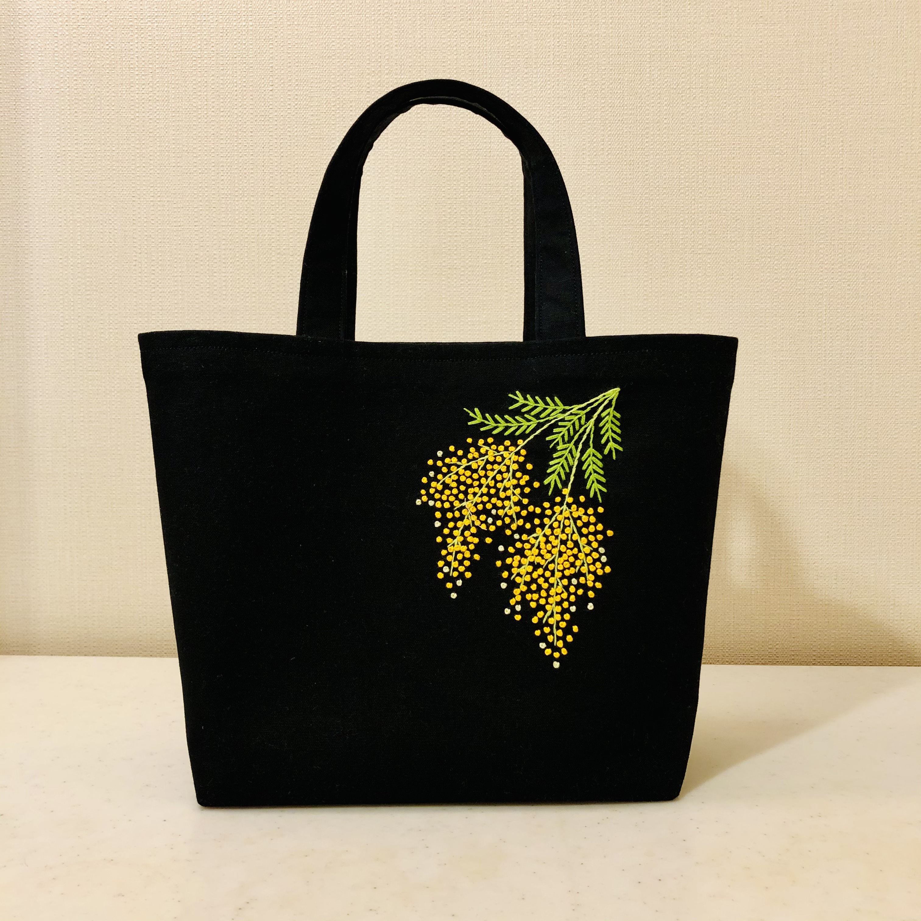 ブラック】merciロゴ刺繍2 way手提げ | pribonds STORE