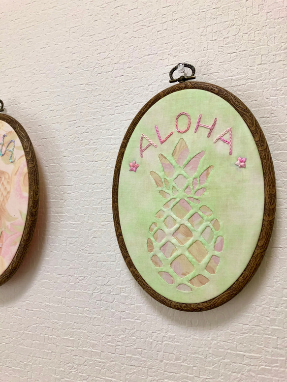 Hawaiian embroidery 〜pineapple〜green 1枚目の画像