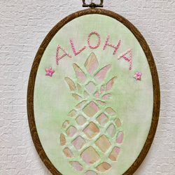 Hawaiian embroidery 〜pineapple〜green 2枚目の画像