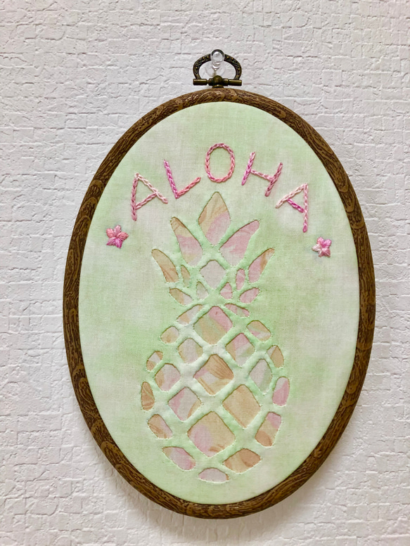 Hawaiian embroidery 〜pineapple〜green 2枚目の画像