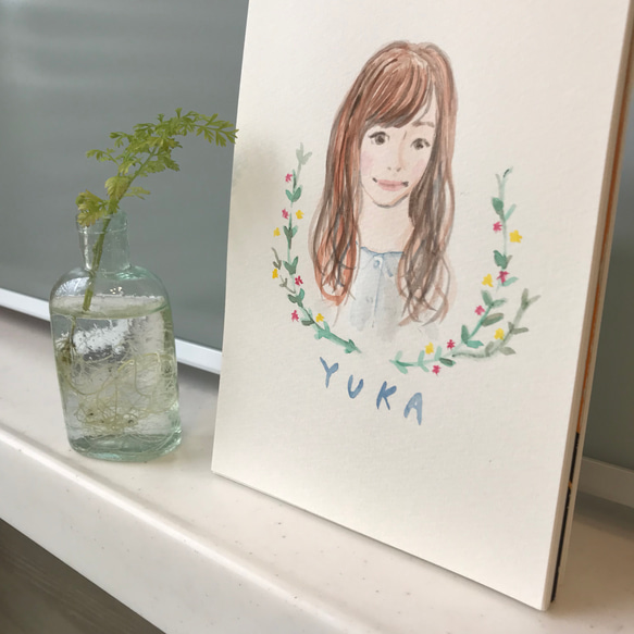 販売停止中　水彩似顔絵 オーダー ゆるナチュラル 3枚目の画像