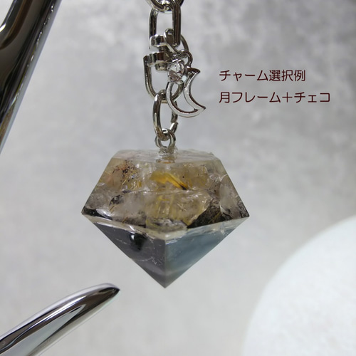 オルゴナイトストラップアメジスト水晶キーホルダー携帯レジン鉱物