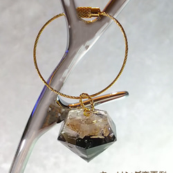 【受注製作】[選べるチャーム] ミルキーローズクォーツ  ダイヤオルゴナイト キーホルダー 10枚目の画像