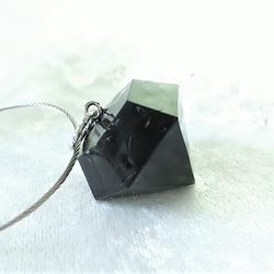 【選べるチャーム】 ブラックスピネル  ダイヤオルゴナイト バッグチャーム 3枚目の画像
