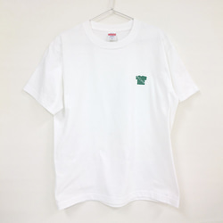 【kilune】Tシャツ緑ロゴ　コットンTシャツ　白 2枚目の画像