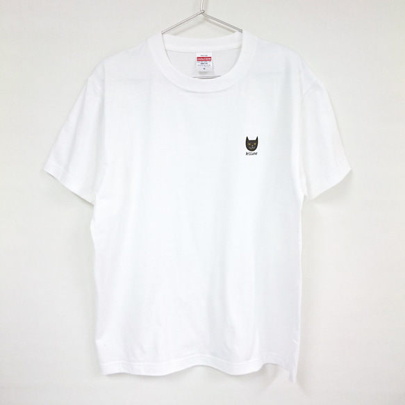 【kilune】黒猫ロゴ　コットンTシャツ　白 2枚目の画像