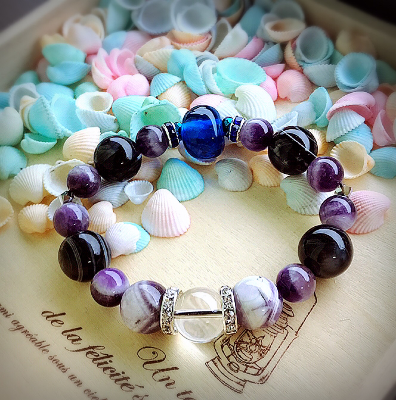 真実の愛を見つめる✨DTアメジストと天眼石のブレスレット♡