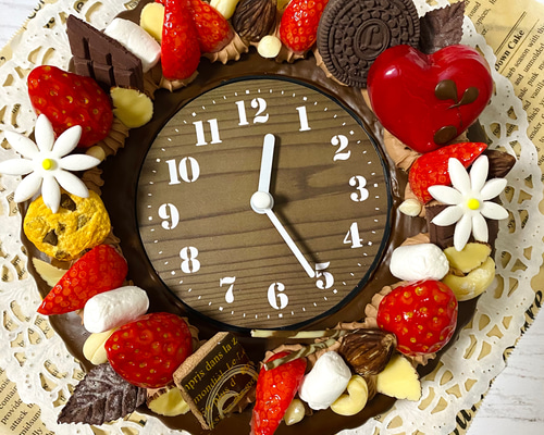 ⭐️いちごのチョコレートタルト時計⭐️ 掛け時計・置き時計 le