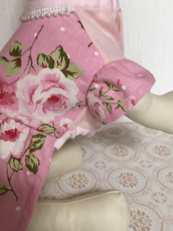 ロマンティックローズプリントのワンピース ピンク系 6枚目の画像