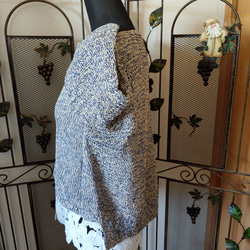 模様編みの五分袖、前後長さを変えたプルオーバー 2枚目の画像