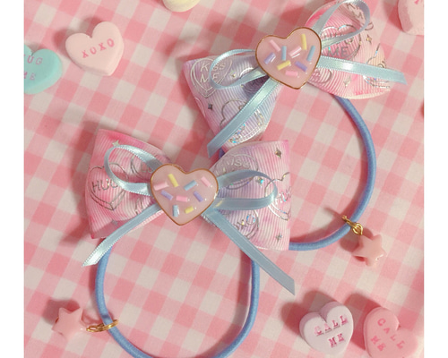 ♡ゆめかわいい CandyHearts リボンヘアゴム♡ ヘアゴム AMEIRO 通販