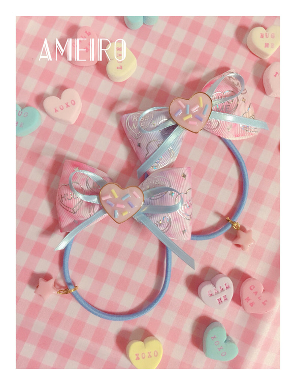 ♡ゆめかわいい CandyHearts リボンヘアゴム♡ ヘアゴム AMEIRO 通販  