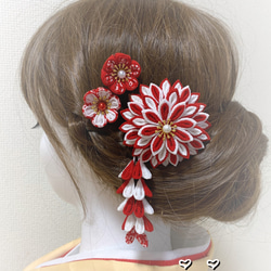 （再販）卒業式☆袴　成人式につまみ細工の髪飾り 1枚目の画像