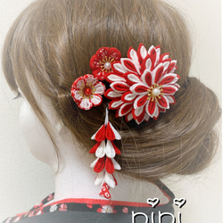 （再販）卒業式☆袴　成人式につまみ細工の髪飾り 2枚目の画像