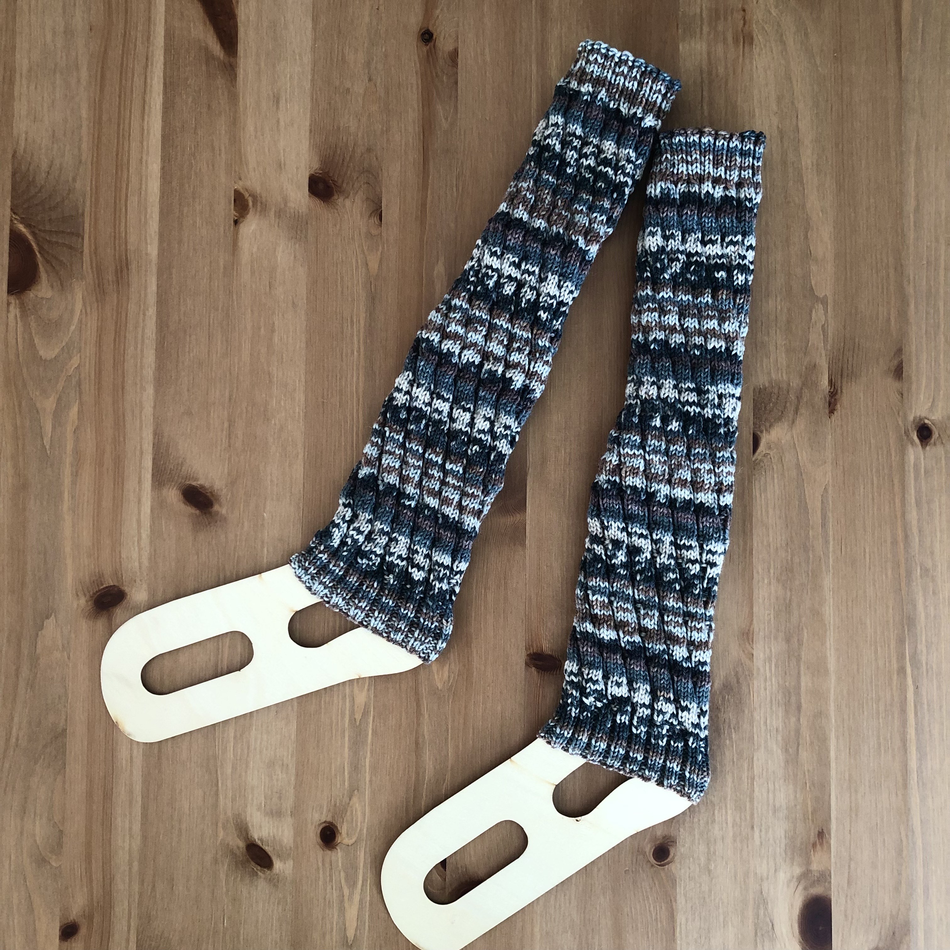 受注製作＊41cm カラフル ロング丈 レッグウォーマー｜Opal毛糸・スパイラル編み・段染めソックヤーン #9875