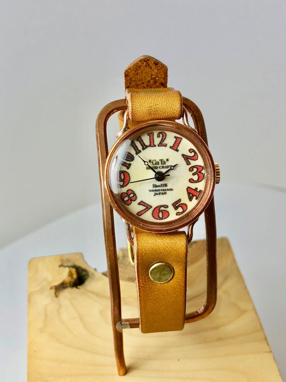 9800日元駝色☆Creema免費送貨起來的手工手錶斯特拉24毫米底價限制的3/5“ 第4張的照片