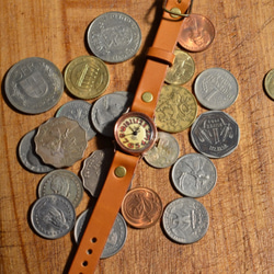 8800日元駝色☆Creema免費送貨起來的手工手錶斯特拉20毫米底價限制的3/5“ 第8張的照片