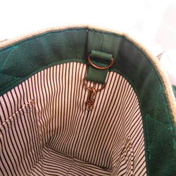 コーヒー 麻袋バッグ　ＳＷ　トートバッグ　東ティモール　ダークグリーン帆布 　豆袋をリメイクした麻バッグ 9枚目の画像