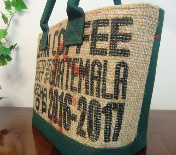 コーヒー 麻袋バッグ　ＳＷ　トートバッグ　ガテマラ　帆布 　豆袋をリメイクした麻バッグ 10枚目の画像