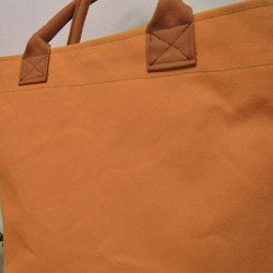 コーヒー 麻袋バッグ　Ｌ　トートバッグ　キャメル色帆布(裏パラフィンオレンジ)　コロンビア　豆袋をリメイクした麻バッグ 10枚目の画像