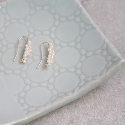 14kgf＊小さな淡水パールの淡雪ピアス 5枚目の画像