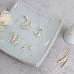 14kgf＊小さな淡水パールの淡雪ピアス 8枚目の画像