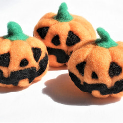 ハロウィン羊毛のかぼちゃのおばけ 7枚目の画像