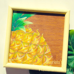 ハワイアンなキッチンにぴったり！ハワイアンチョークアートでパイナップル 1枚目の画像