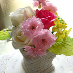 ★ソープフラワー ★〔春:さくら&薔薇/菜の花〕or〔夏:ひまわり&薔薇〕/御祝/出産祝/ホワイトデー/母の日/誕生日 3枚目の画像